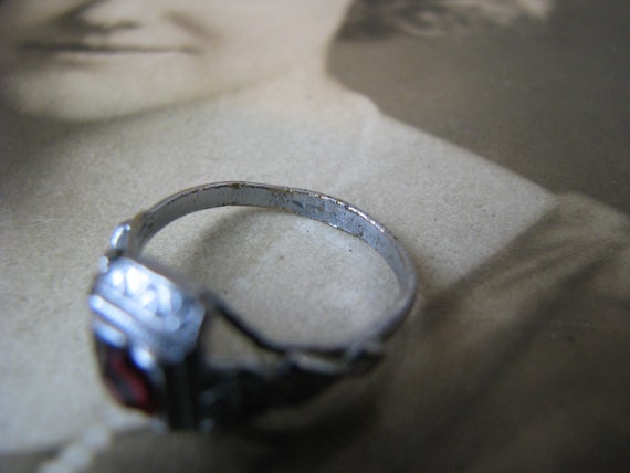 Antique Paste Ring, Red Paste Ring, Etched Paste … - image 8