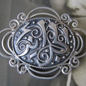 Antique Ottoman Brooch, Antique Arabic Brooch, Antique Islamic Brooch, Victorian Arabic Brooch, Antique Silver Brooch, Sterling Silver