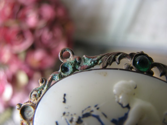 Antique Cameo Pendant, Antique Glass Cameo, Victo… - image 6
