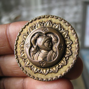Antique Picture Button, Antique Silver Plated Button, Button Collection, Antique Sewing Notions, Victorian Button
