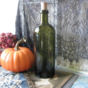 Antique Halloween Decor, Antique Whiskey Bottle, Antique Green Bottle, Antique Whittle Mold Bottle, Antique Cider Bottle, Fall Home Decor