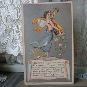 Antike Werbekarte, Antike Werbekarte, M.B. Stiles, Antique Grocery Store Werbekarte, Rubifoam For The Teeth Trade Card