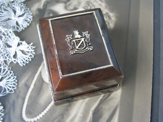 Vintage Engagement Ring Box, Celluloid Ring Box, … - image 4