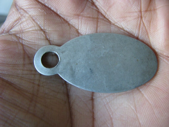 Antique Nickel Registry Tag, Vintage Key Fob View 2