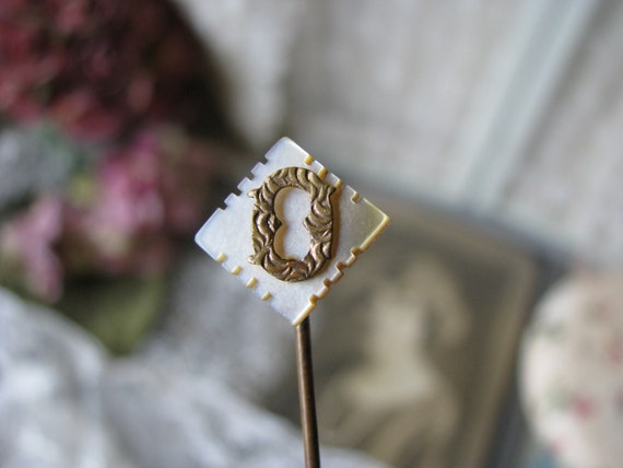 Victorian Stick Pin, Mother Of Pearl Stick Pin, L… - image 4
