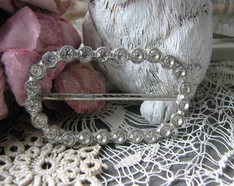 Vintage 1930s Art Deco Paste Wedding Belt Buckle