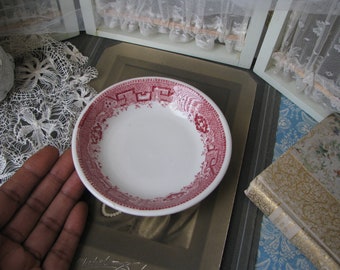 Antique Jackson China Soap Dish, Red Floral Pattern