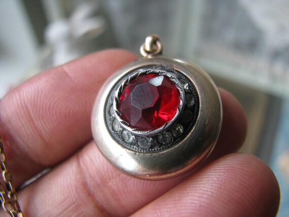 Edwardian Gold Filled Locket Necklace, Antique Re… - image 3