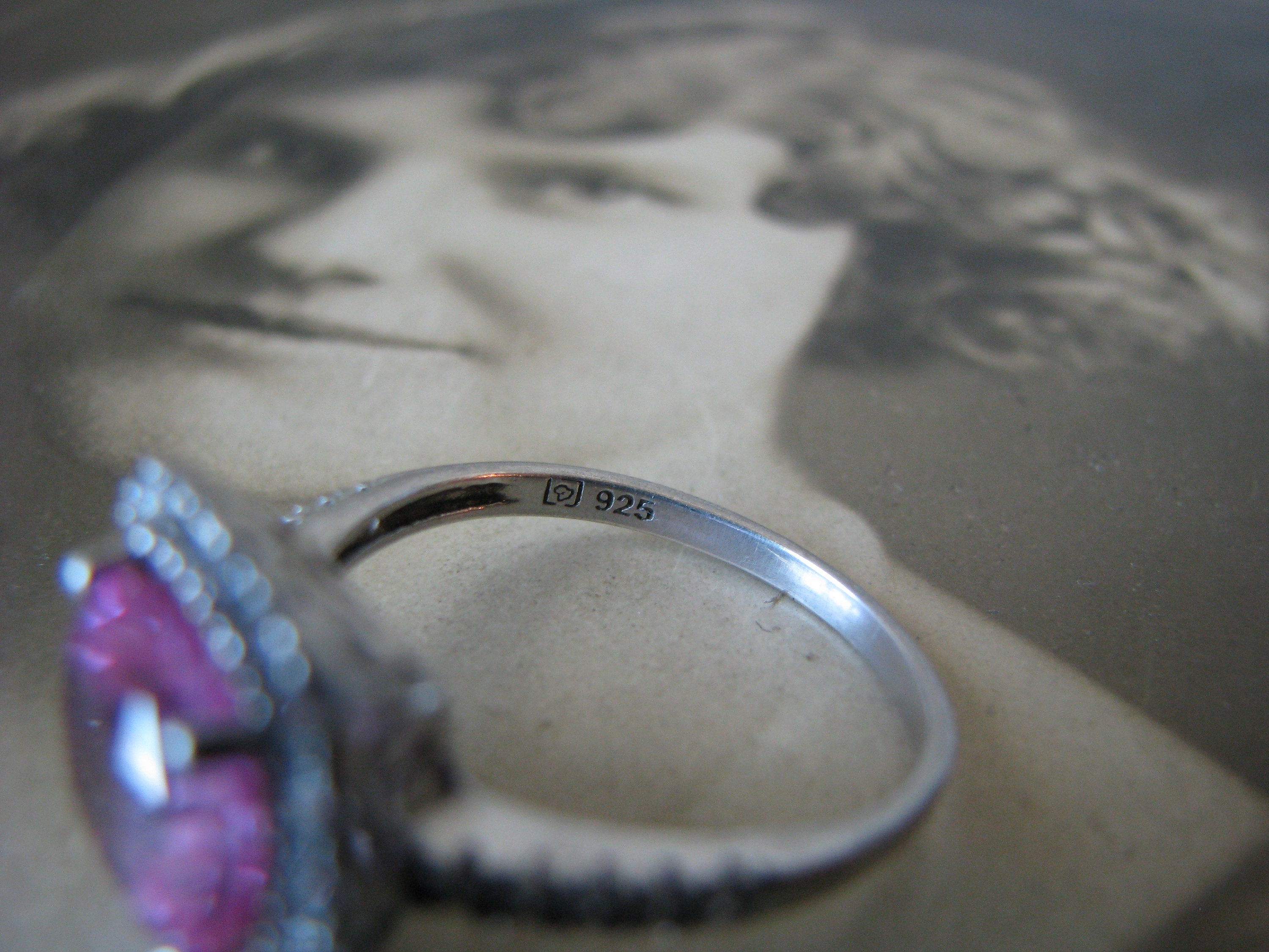 Sterling silver pink store ice ring