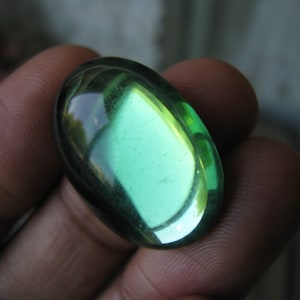 Vintage Green Glass Jewel, Emerald Glass Jewel, Vintage Glass Jewel, Vintage Glass Cabochon, Vintage Oval Glass Jewel
