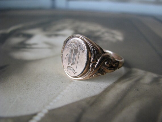 Antique Victorian Signet Ring, Antique Signet Ring