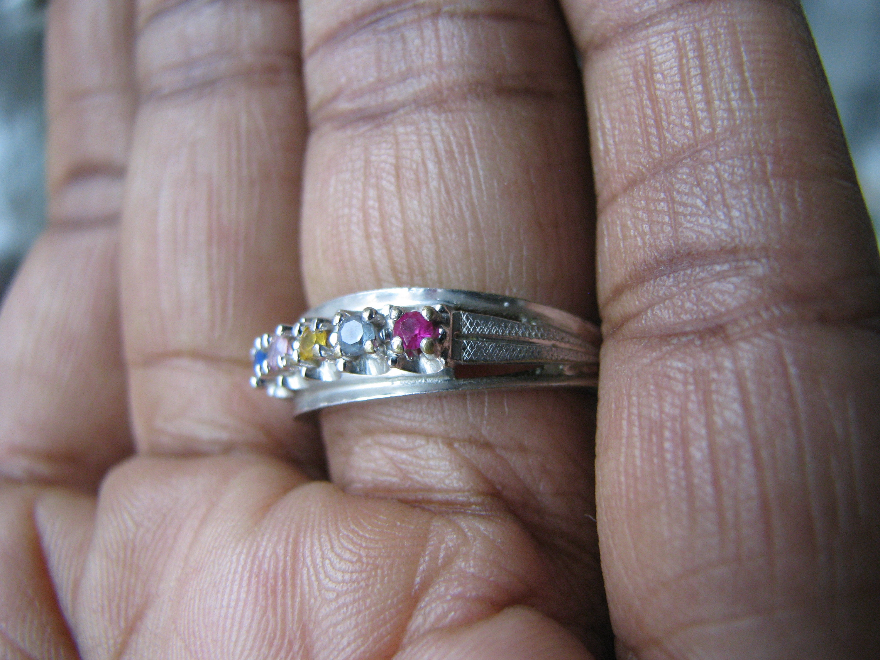 Vintage Brass Sample Ring, Synthetic Birthstones, Size 7 - Etsy