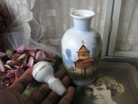 Antique French Perfume Bottle, Porcelain Perfume … - image 3