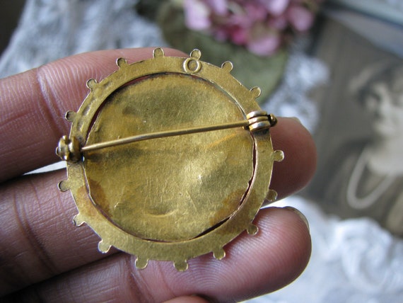 Antique Gold Filled Brooch, Antique Coin Brooch, … - image 5