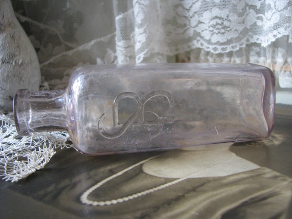 Antique Perfume Bottle, Antique Molded Glass Bott… - image 2