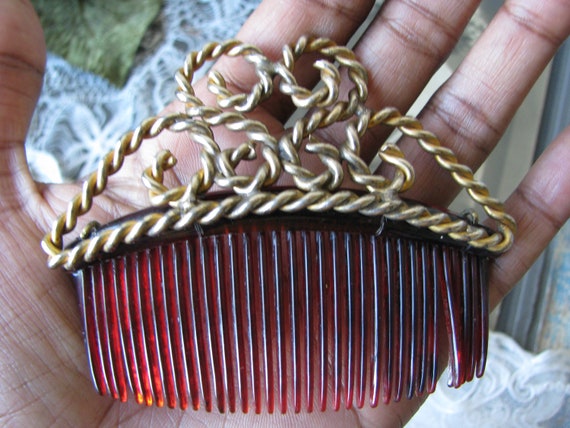 Vintage Hair Comb, Large Hair Comb, Tiara Hair Co… - image 8