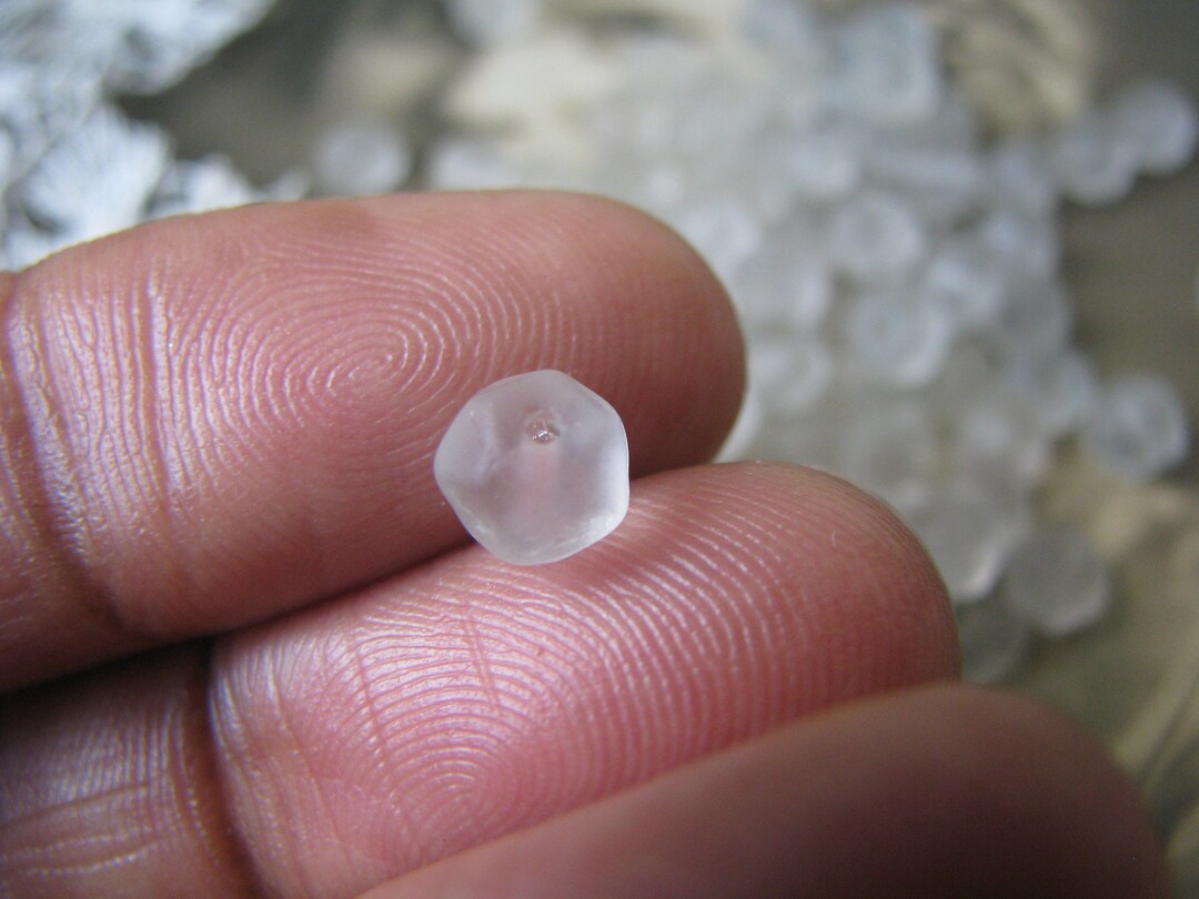 Antique French Glass Beads, Antique Satin Glass Beads, Victorian Glass