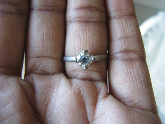 Art Deco Paste Ring, Solitaire Paste Ring, Paste … - image 6