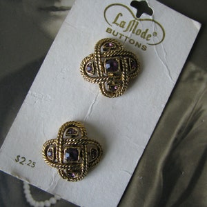 Botões vintage La Mode, botões franceses vintage, botões vintage no cartão, botões de strass vintage, botões dos anos 40, itens de costura vintage