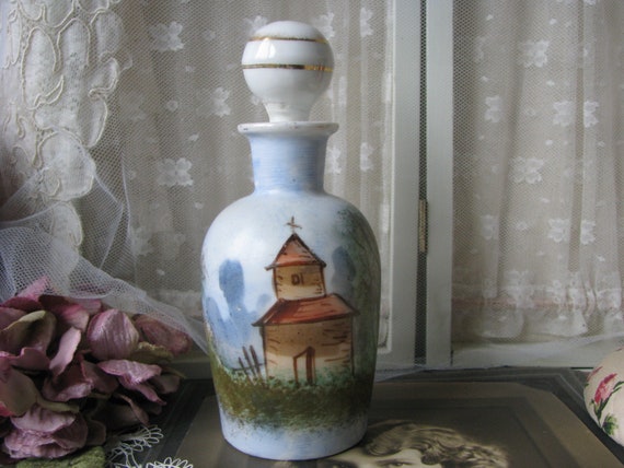 Antique French Perfume Bottle, Porcelain Perfume … - image 1