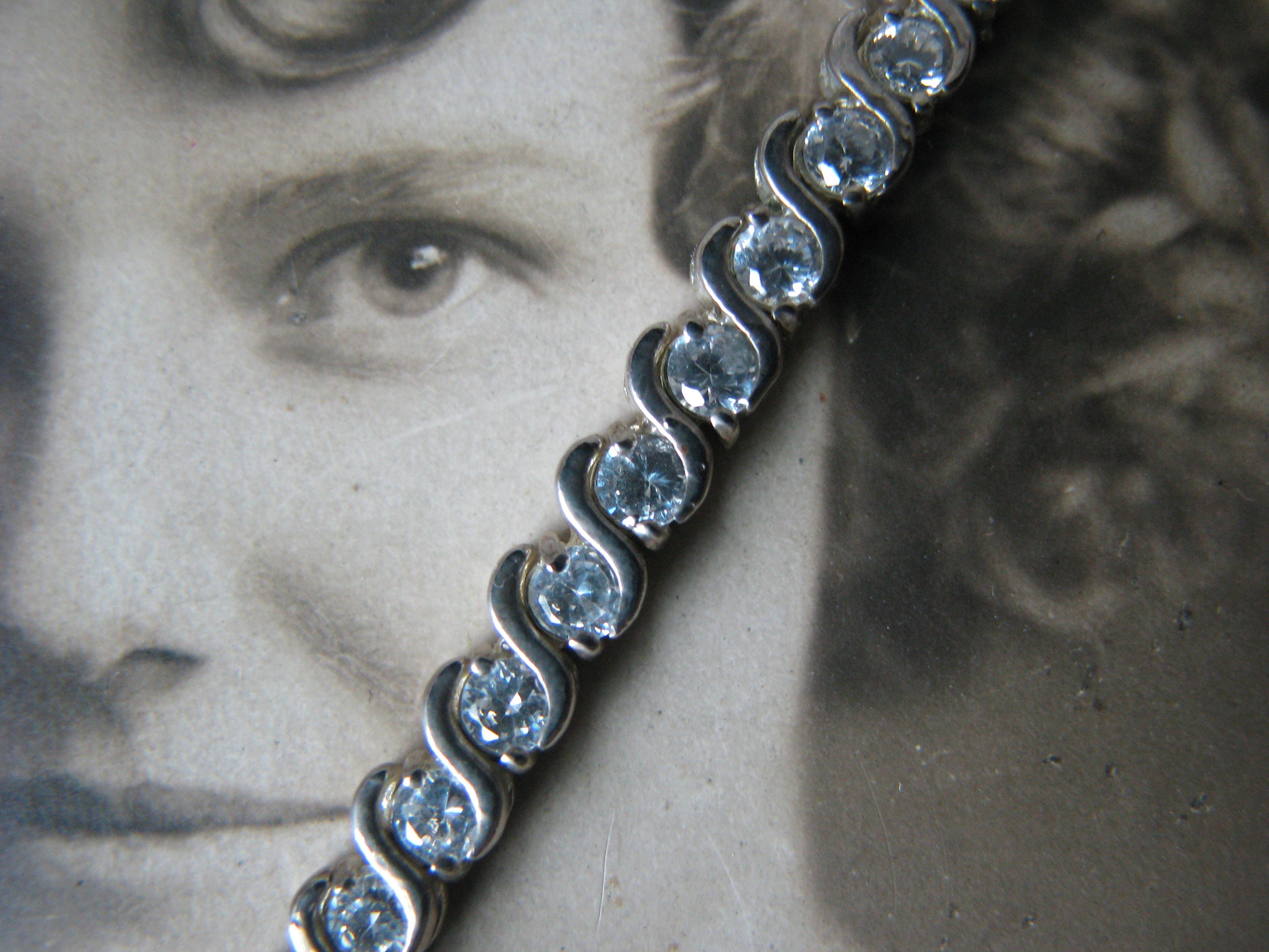 Vintage CZ Tennis Bracelet Sterling Silver Tennis Bracelet Etsy UK