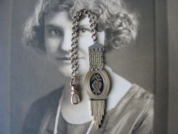 Antique Pocket Watch Chain and Fob, Victorian Poc… - image 7