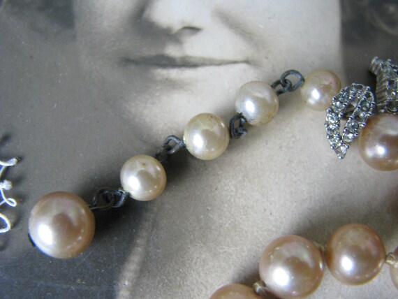 Vintage Pearl Choker, Glass Pearl Necklace, Faux … - image 4