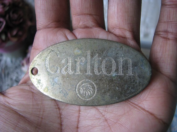 Vintage Carlton Hotel Key Fob, Vintage Brass Key … - image 2