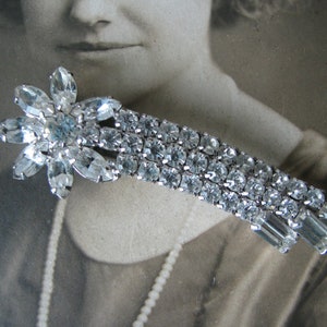 Art Deco Paste Hair Barrette, Art Deco Hair Barrette, Rhinestone Hair Barrette, Flower Hair Barrette, Vintage Hair Barrette, Hair Jewelry.