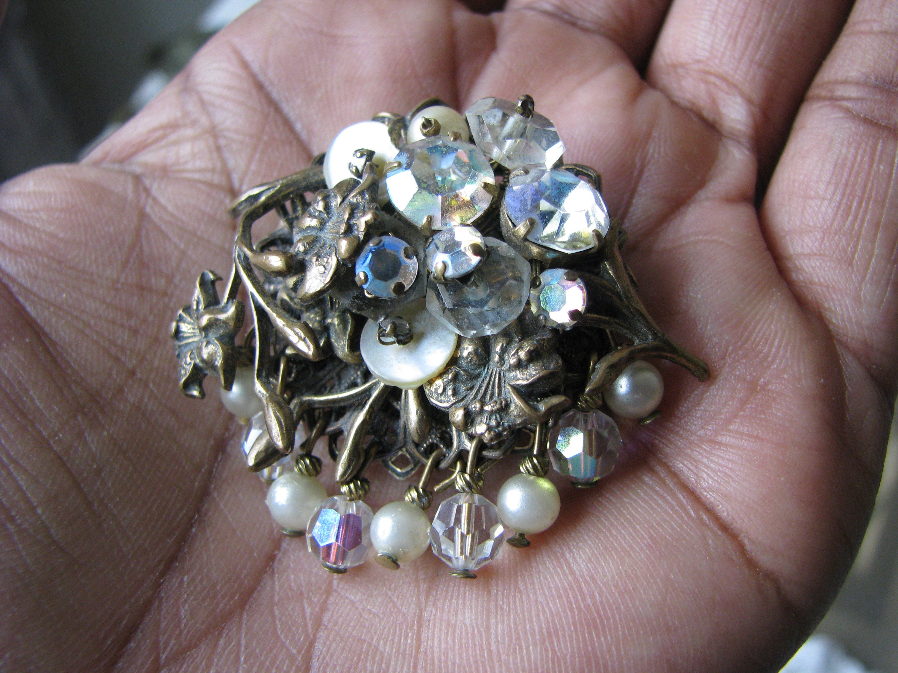 Miriam Haskell Brooch, Unsigned Miriam Haskell Brooch Miriam Haskell Brooch, Unsigned Miriam Haskell Brooch