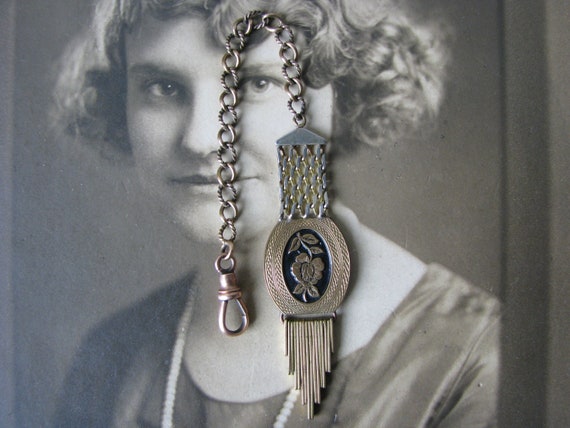 Antique Pocket Watch Chain and Fob, Victorian Poc… - image 2
