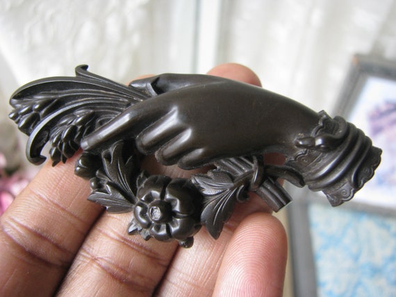 Antique Mourning Brooch, Victorian Mourning Brooch