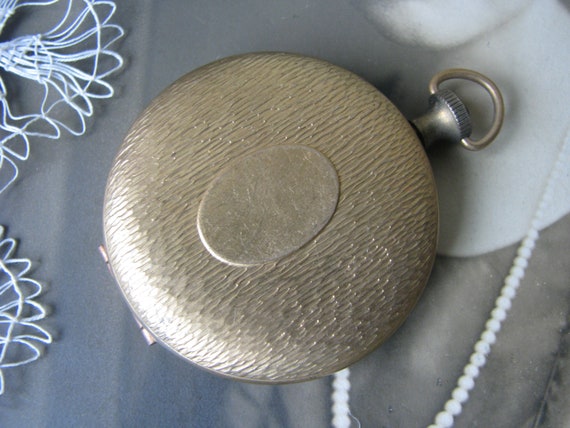 Vintage Pocket Watch Locket, Large Round Locket, … - image 2