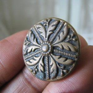 Antique Picture Button, Victorian Picture Button, Flower Picture Button, Large Picture Button, Victorian Sewing Notions, Collectable Button