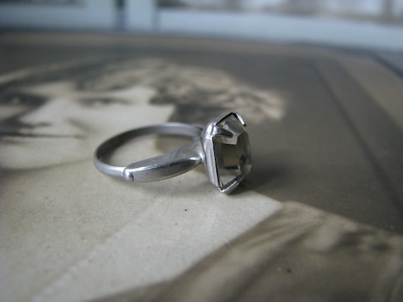 Art Deco Paste Ring, Paste Solitaire Ring, 1930's… - image 4