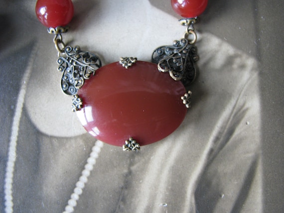 Antique Edwardian Necklace, Antique Filigree Neck… - image 2