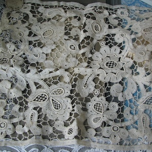 Antique Lace Sample, Venise Lace Trim, Guipure Lace, Wide Lace Trim, Victorian Lace Sample, Antique Cotton Lace, B. Altman & Co., New York