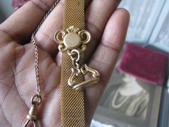 Antique Gold Filled Pocket Watch Fob Chain, Victorian… - Gem display picture 3