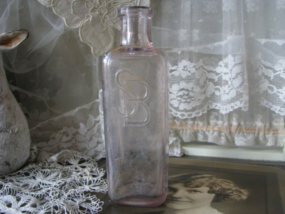 Antique Perfume Bottle, Antique Molded Glass Bott… - image 1