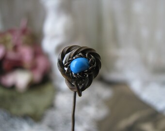 Antique Victorian Wire Stick Pin, Handmade Whimsical Design