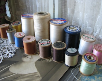 Vintage Thread, Vintage Sewing Thread, Vintage Thread Spools, Vintage Spools of Thread, Vintage Sewing Notions