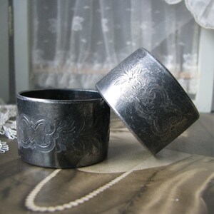Pair of Napkin Rings, Silver Napkin Rings, Silver Plate Napkin Rings, Matching Napkin Ring, Victorian Napkin Rings