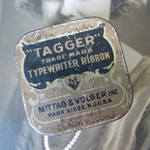 Antique Typewriter Ribbon Tin, Government Typewriter Ribbon Tin, Antique Small Tin.