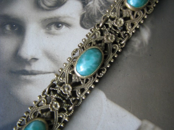 Antique Victorian Bracelet, Pecking Glass Bracele… - image 1