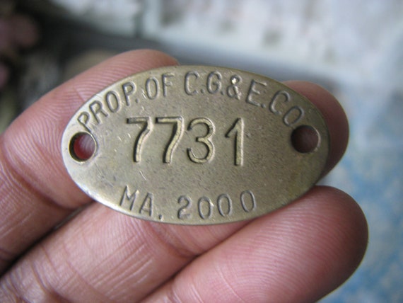 Antique Brass Tag, Stamped Brass Tag, Cincinnati … - image 6