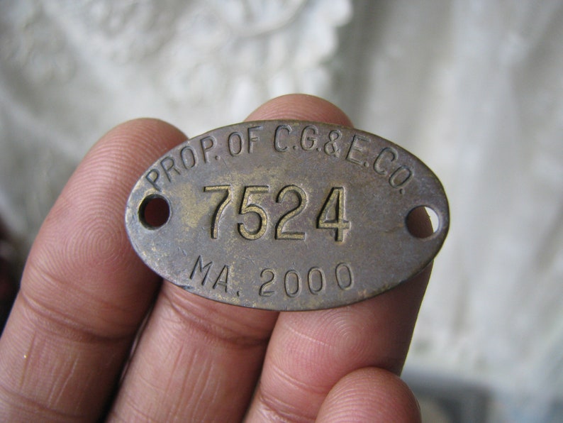 Antique Brass Tag Stamped Brass Tag Cincinnati Gas & Etsy