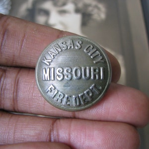 Antique Fire Department Button, Kansas City Fire Department, Charles A. Brophy Uniform Button, Fire Department Button, Collectible Button