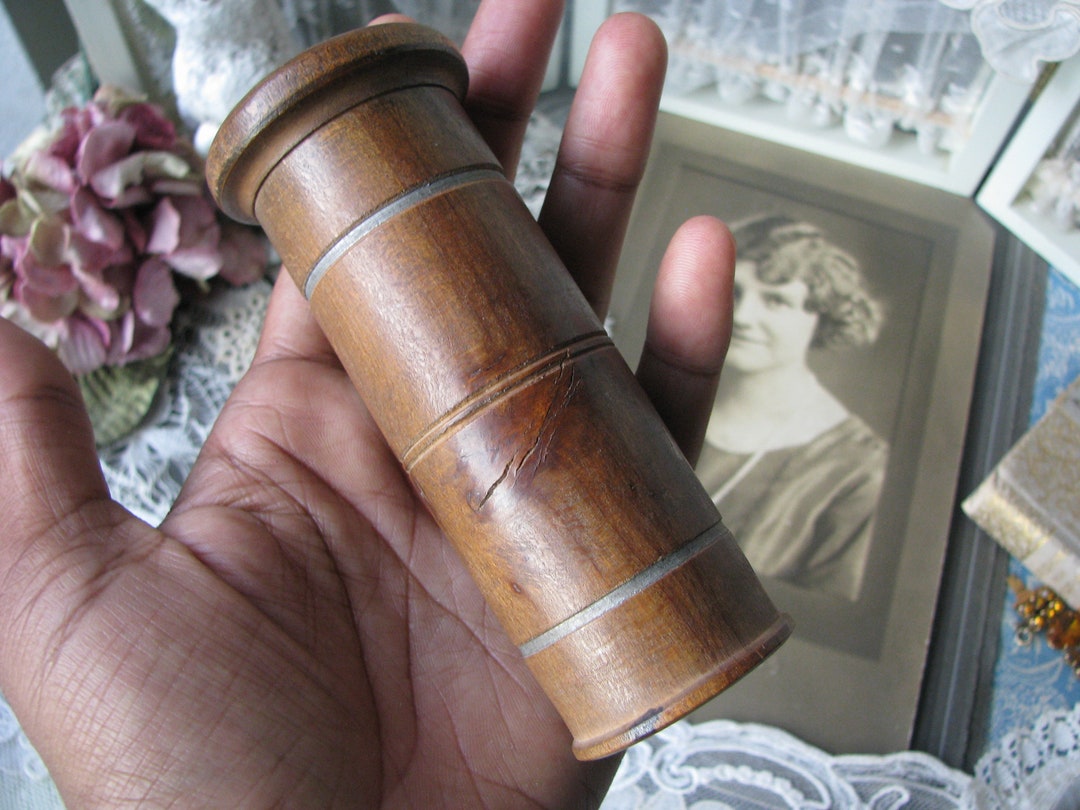 Antique Needle Case, Wood Needle Case, Antique Wooden Needle Case