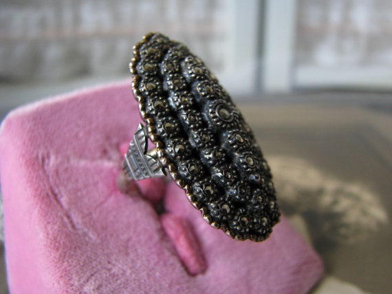 Antique Marcasite Ring, 1920's Marcasite Ring, Ar… - image 7