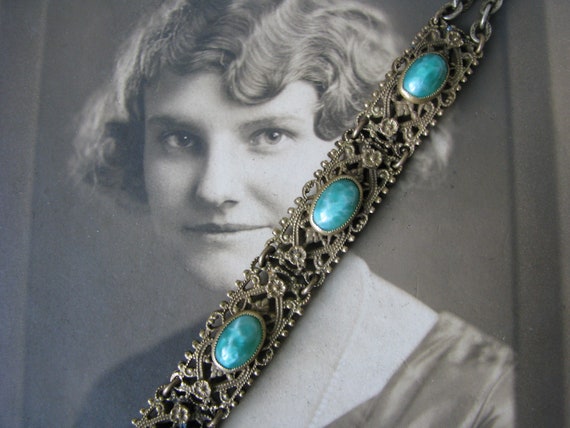 Antique Victorian Bracelet, Pecking Glass Bracele… - image 2